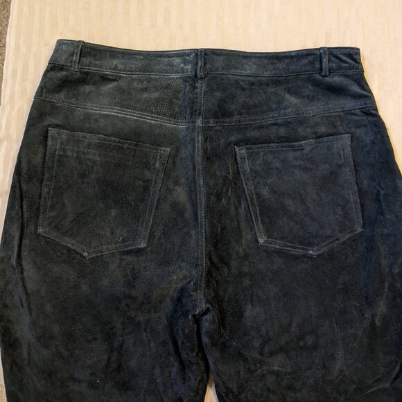 Vintage Y2K Suede Leather Jean Style Pants New - Picture 2 of 9